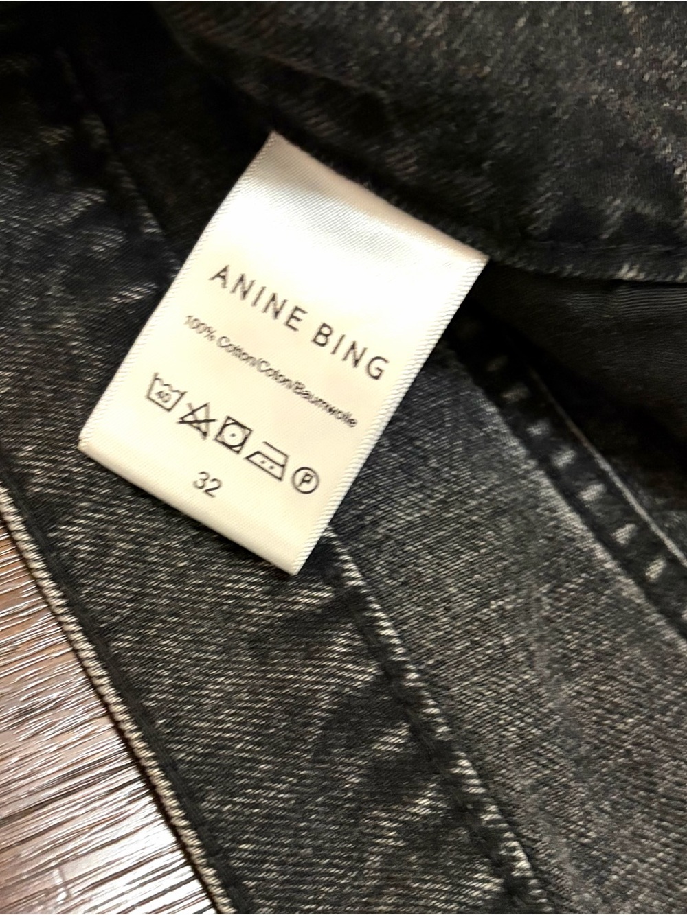 Anine Bing Kat Denim Shorts Washed Black - Picture 9 of 12